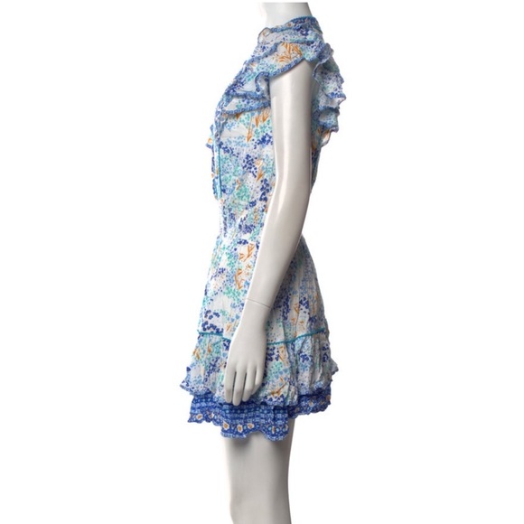 Poupette St. Barth Camilla Blue Floral Mini Dress NWOT - Picture 7 of 10